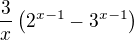 $\frac 3x\left(2^{x-1}-3^{x-1}\right)$
