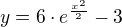$y=6\cdot e^{\frac{x^2}2}-3$