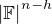 $\left|\mathbb{F}\right|^{n-h}$