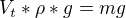$V_t*\rho*g=mg$