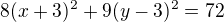 $8(x+3)^2+9(y-3)^2=72$