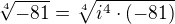 $\sqrt[4]{-81}=\sqrt[4]{i^4\cdot(-81)}$