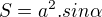 $S=a^2.sin\alpha$