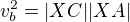 $v_b ^2 = |XC||XA|$