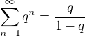 kopírovat do textarea $\sum_{n=1}^{\infty}q^n = \frac{q}{1-q}$