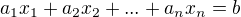 $a_1x_1+a_2x_2+...+a_nx_n=b$