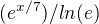 $(e^{x/7})/ln(e)$