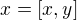 $x=[x,y]$