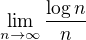 $\lim_{n\to\infty}\frac{\log{n}}{n}$