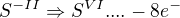 $S^{-II}\Rightarrow S^{VI}.... -8e^{-}$