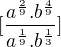 $[\frac{a^{\frac{2}{9}}.b^{\frac{4}9{}}}{a^{\frac{1}{9}}.b^{\frac{1}3{}}}]$