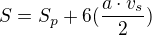 kopírovat do textarea $S=S_{p}+6(\frac{a\cdot v_s}{2})$