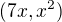 $(7x, x^2)$