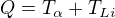 $Q=T_{\alpha }+T_{Li}$