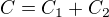 $C=C_{1}+C_{2}$