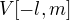 $V[-l, m]$