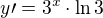 $y\prime=3^x\cdot \ln3$