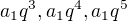 $a_1q^3, a_1q^4, a_1q^5$