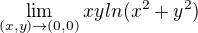 $\lim_{(x,y)\to(0,0)}xyln(x^{2}+y^{2})$
