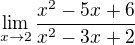 $\lim_{x\rightarrow2}\frac{x^2-5x+6}{x^2-3x+2}$