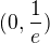 $(0, \frac{1}{e})$