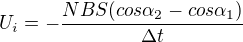 $U_i=-\frac{NBS(cos\alpha_2-cos\alpha_1)}{\Delta t}$