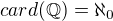 $card({\mathbb Q}) = \aleph_0$