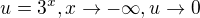 $u=3^{x}, x\rightarrow-\infty , u\rightarrow0$