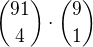 kopírovat do textarea ${91 \choose 4} \cdot {9 \choose 1}$