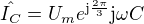 $\hat{I_C}=U_m e^{\mathrm{j}\frac{2\pi}{3}}\mathrm{j}\omega C$