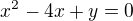 $x^2 - 4 x + y = 0$