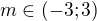 $m\in(-3;3)$