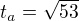 $t_a=\sqrt{53}$