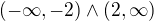 $(-\infty, -2)\wedge(2, \infty)$