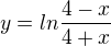 $y=ln\frac{4-x}{4+x}$