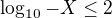 kopírovat do textarea $\log_{10}-X \le 2$