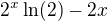 $2^x\ln(2)-2x$