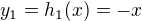 $y_1=h_1(x)=-x$