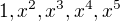 kopírovat do textarea $1,x^{2},x^{3},x^{4},x^{5}$