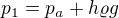 $p_1=p_a+h\varrho g$