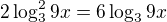 $2\log^2_3 9x=6\log_3 9x$