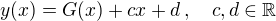 $y(x)=G(x)+cx+d \,,\,\,\,\,\,\, c,d \in \mathbb{R}$