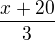kopírovat do textarea $\frac{x+20}{3}$