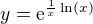 $y=\mathrm{e}^{\frac{1}{x}\ln (x)}$