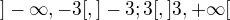 $ ]-\infty,-3[, ]-3;3[, ]3,+\infty[$