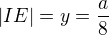 $|IE|=y=\frac a8$