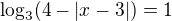 $\log_{3}(4-|x-3|)=1$