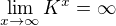 $\lim_{x \to \infty } K^{x}=\infty$