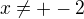 $x \not= {+-2}$