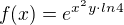 $f(x) = e^{x^{2}y\cdot ln4}$